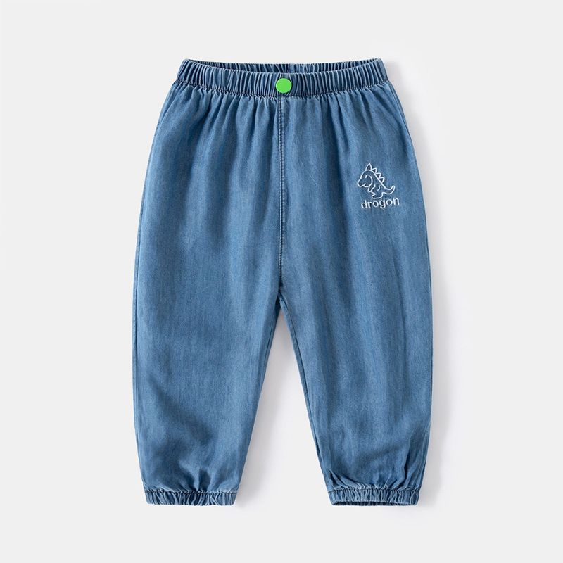 Lyocell Jeans Summer Children Anti Mosquito Pants Boys' Casual Pants Thin Dinosaur Pants Child Air Conditioner Pants