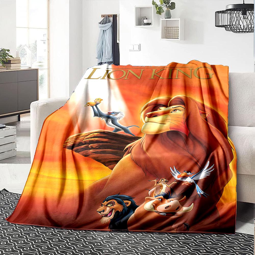 1pc Lion King Blanket Lightweight Flannel Throw for Sofa Bed Travel Camping Livingroom Office Couch Chair 1131KK