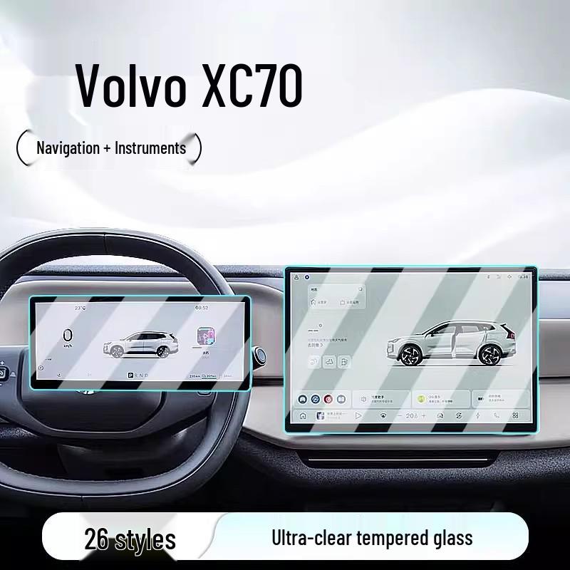 Защитная пленка из закаленного стекла для экрана навигации и консоли Volvo XC70