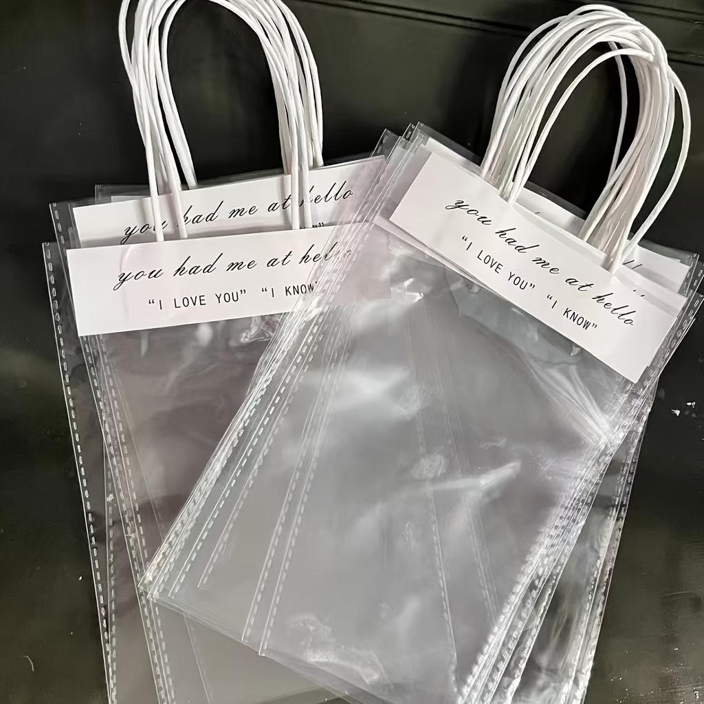 1pcs Transparent Handbag Small Gift Packaging Transparent Bag Small Trinket Packaging Bag