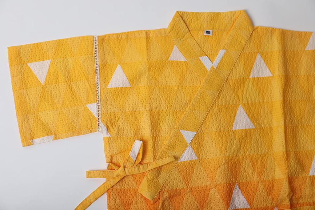 Demon Kimetsu no Yaiba для детей и японский стиль японский узор гофрированный топ и 2 части японский Tanjiro Zenitsu Nezuko для взрослых L Slayer для взрослых,