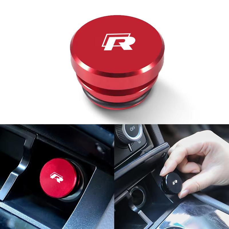1PC Aluminum Dustproof Plugs Car Cigarette Lighter Plug For Volkswagen VW Rline R Line Touareg Badge POLO Jetta Golf GTI Passat zr8