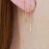 1 пара или 2 пары серебряных и золотых серег-цепочек, золотые серьги, висячие серьги, золотые украшения, острые серьги, серьги-капли для подарков, 18 см/7 \