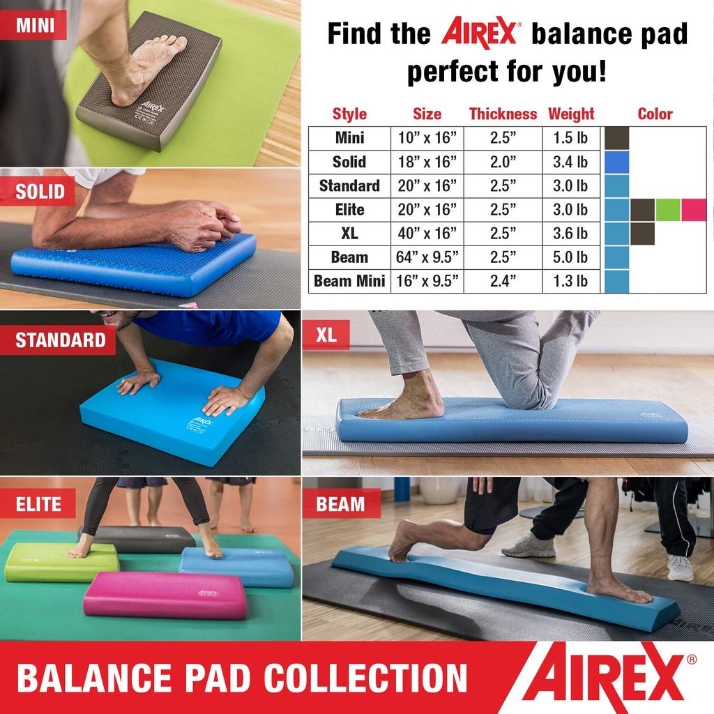 AIREX Balance Pad 60mm Charcoal Training Mat XL, Thick, Gray,