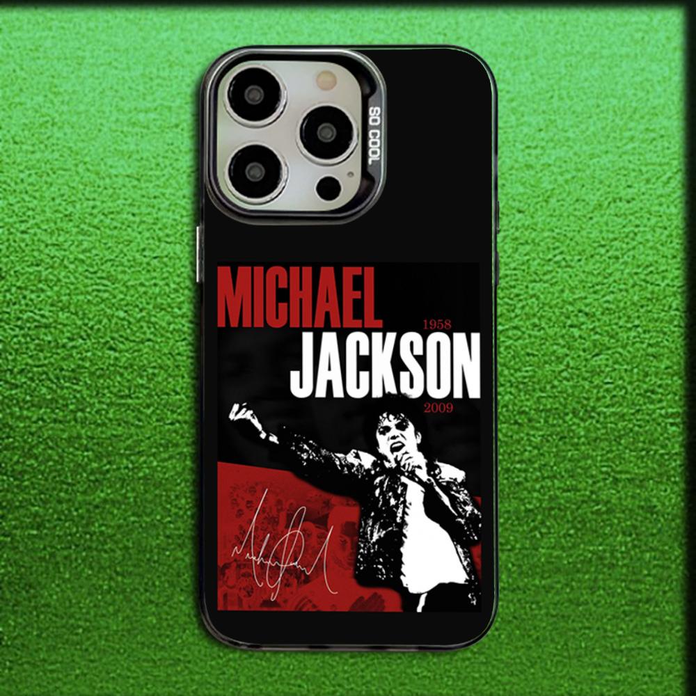 Singer Michael J-Jackson Phone Case For iPhone 16,15,14,13,12,11,Mini,Pro,MAX Gray Matte Silicone Black Cover