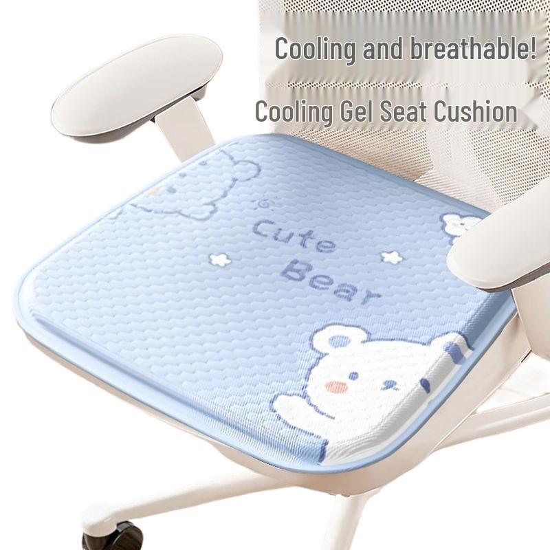 Universal Cartoon Car & Office Seat Cushion: Summer Cooling, Breathable Silicone Pad