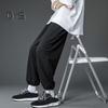Мужские брюки весна-осень с завязками на талии и эластичным поясом, прямые, широкие, прямые, больших размеров, однотонные, свободные, уличные, спортивные брюки