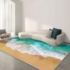 Современное украшение Большие ковры для гостиной 3D-узор побережья Ковер для спальни прикроватный Легко чистящийся Ковер для лаунжа Нескользящий Моющийся коврик Уличный
