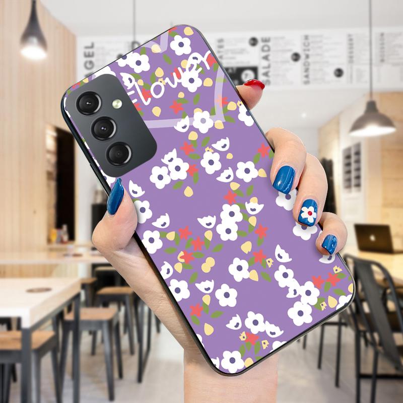 Стильный элегантный чехол для телефона с фиолетовым цветком для iPhone 11 13 Samsung Galaxy A51 A12 Xiaomi POCO Redmi 10 10C, мягкая задняя крышка из ТПУ