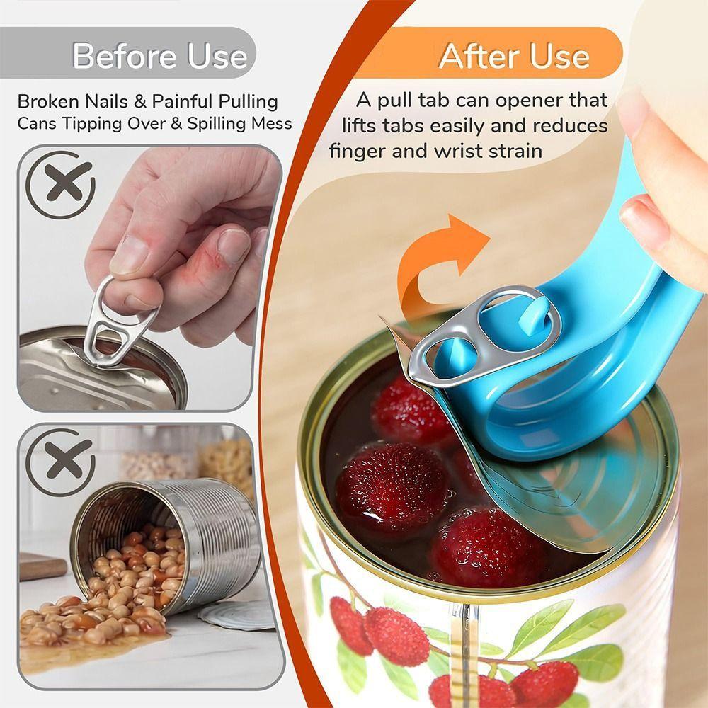 Hook Design Ring Pull Can Opener 2-IN-1 Vacuum Seal Remover  Daily Household Kitchen Opening