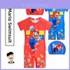 Мужской мультяшный слитный купальник с короткими рукавами Mario для детей, летний детский купальник
