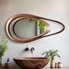Индивидуальное французское ретро зеркало для ванной комнаты, настенное зеркало для макияжа в ванной, декоративное зеркало неправильной формы для гостиной