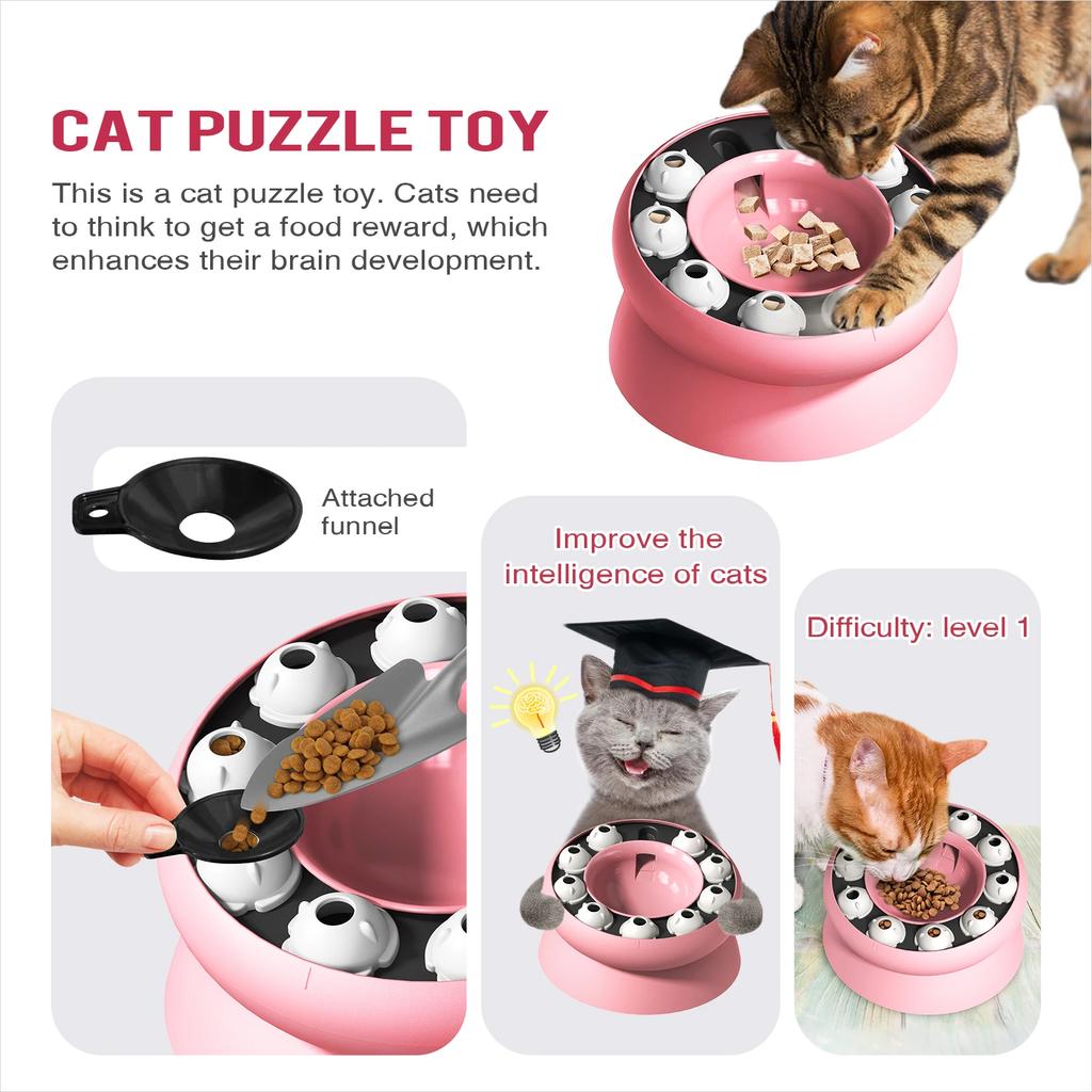 Cat Toys Slow Feeder Cat Bowl Interactive for Indoor Cats Cat Puzzle Feeder Pet Toy for Aid Pets Digestion Mental Stimulation