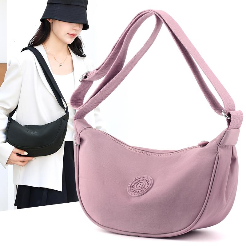 Легкая сумка-хобо большой вместимости, нейлоновая водоотталкивающая сумка через плечо для женщин
