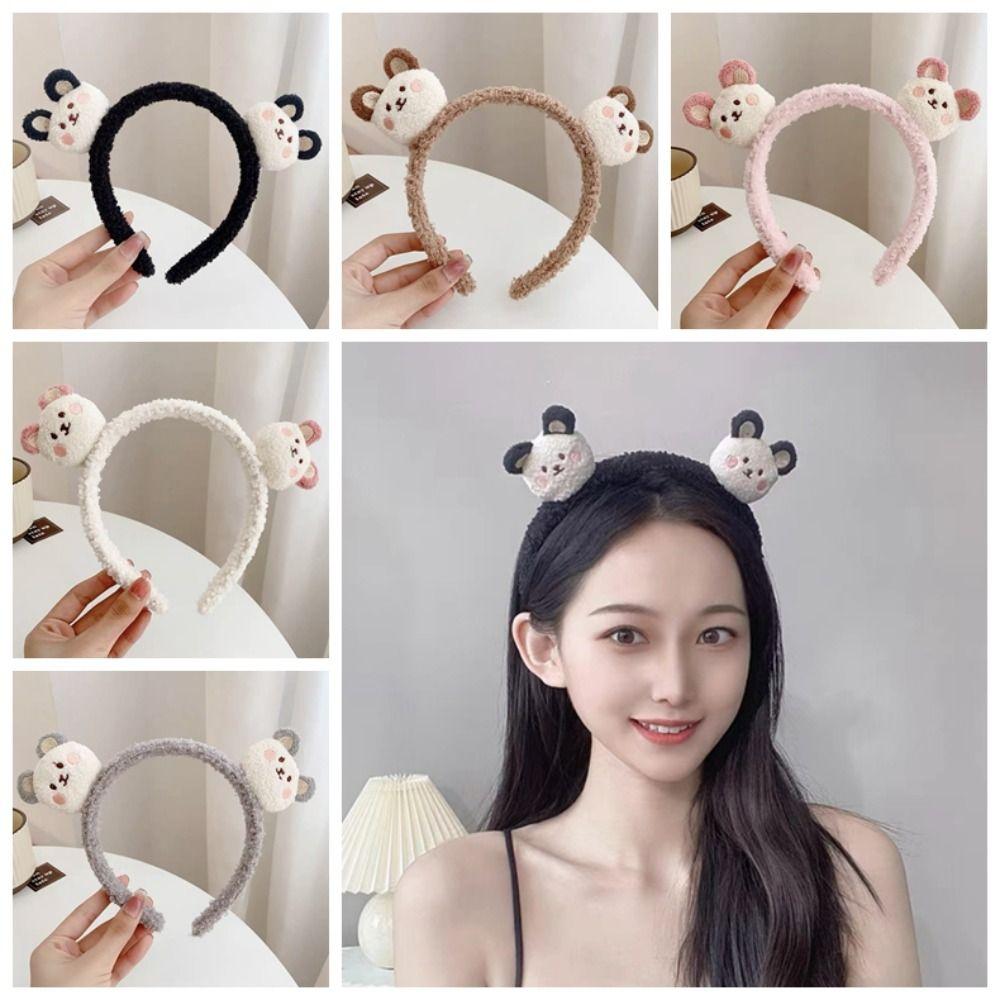 Korean Style Cartoon Plush Headband Non-slip Plush Hairband Fashion Bear Plush Headband  Girl