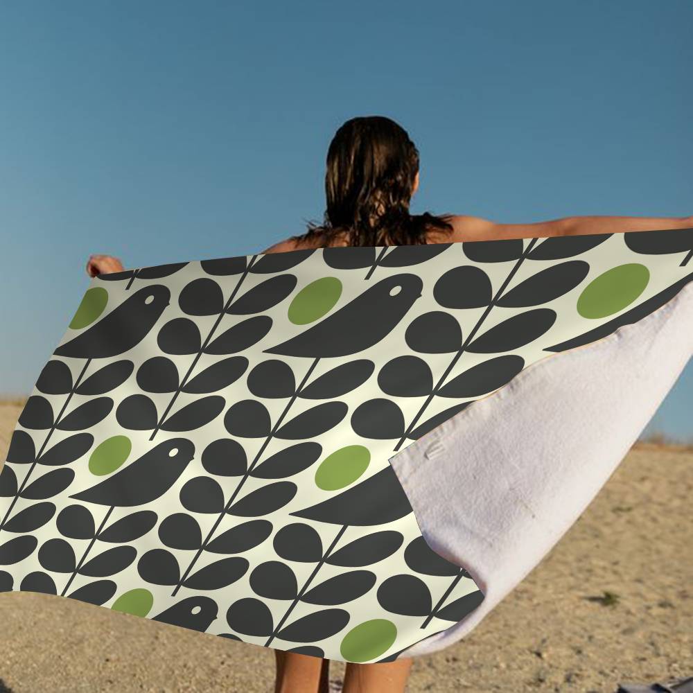 Orla Kiely Лист Цветок Большие Микрофибровые Пляжные Полотенца Быстросохнущее Полотенце Песок Пляжные Полотенца Полотенце для Бассейна Для Путешествий Плавание Бассейн Йога