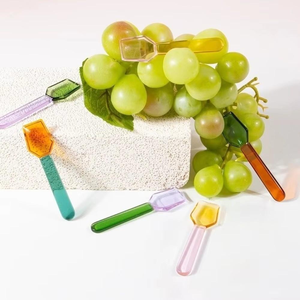 Small Glass Spoon High Temperature Oatmeal Yogurt Spoon Cute Dessert Spoon