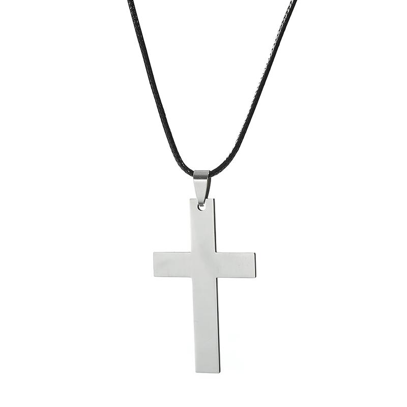 Fashion Stainless Steel Cross Pendant Necklace For Women Men Rope Chain Charm Necklace Cool Boys Girls Punk Hip Hop Jewelry Gift