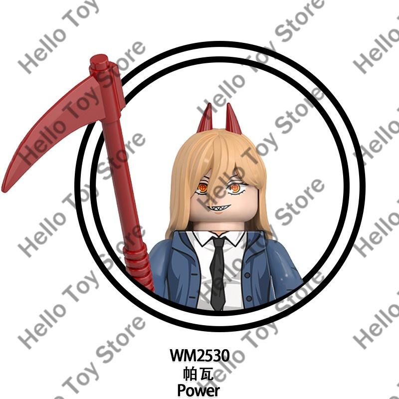 Классическое Аниме Человек-Бензопила Блоки Мини Экшн Фигурки Дэнджи Почита Строительные Блоки Куклы Демон Бензопила Модель Детские Игрушки Подарки