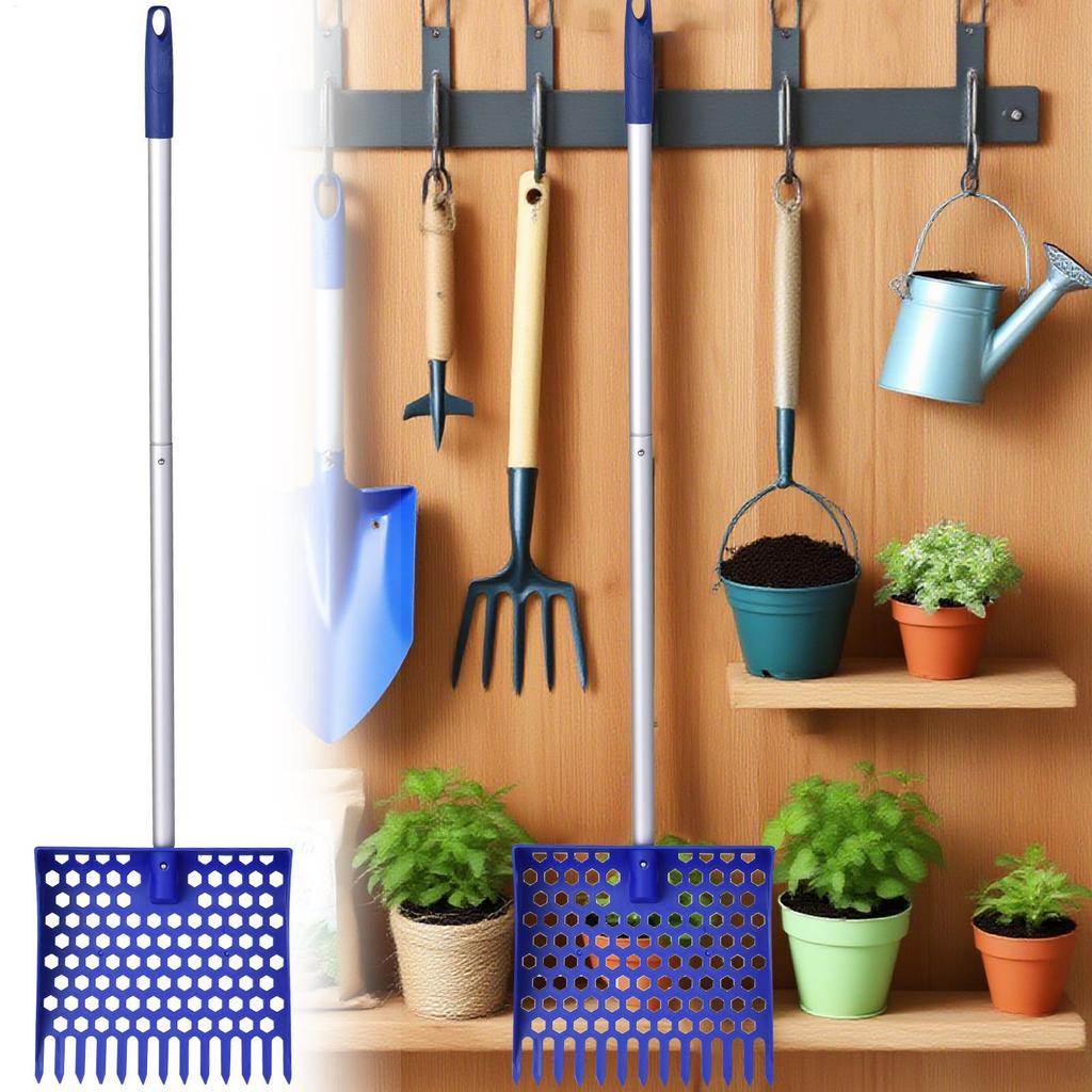 Лопата-грабли для куриного помета 2 в 1 со съемной ручкой Совок для куриного помета для уборки курятника и экскрементов домашних животных