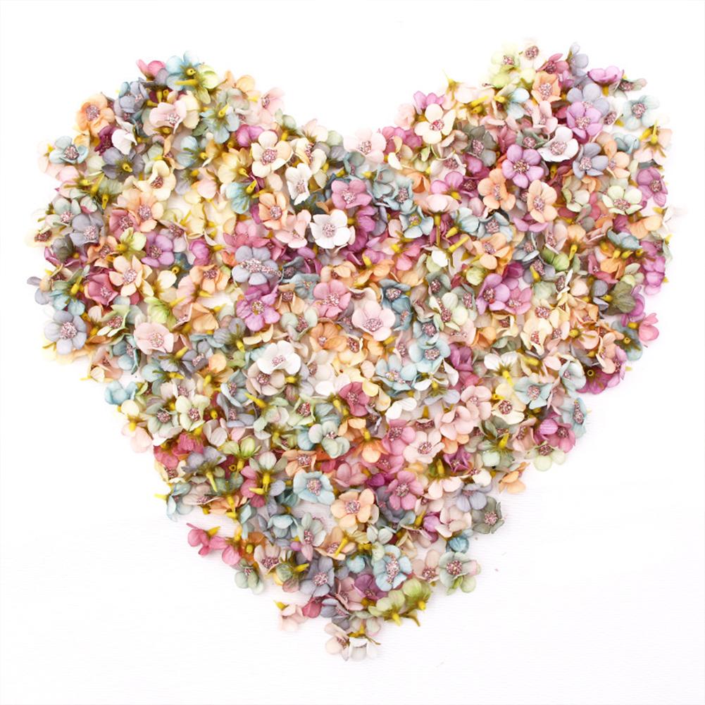 100 Pcs Multi-color Daisy Flower-head Colorful Mini Artificial Silk Flowers Wreath Parts For Diy Crafts Scrapbooking Home Wedding Decor