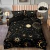 Boho Sun And Moon Duvet Cover Set Black White Floral Bedding Set Bohemian Exotic Comforter Covers Queen Bedroom Decor All Season