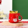 Рождественский подарок с крышкой, зеркальная кружка большой емкости, милая кружка для пары девушек, бытовая кружка, сувенир