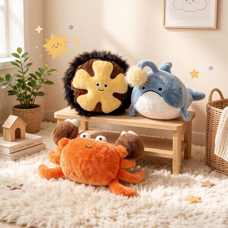 Милая Плюшевая Игрушка Морское Животное – Косатка и Краб Сувенир из Аквариума