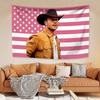 Famous Actor Tapestry Glen Powells American Flag Prints Home Decoration Wall Hanging Bedroom Background Outdoor Decor Fans Gift