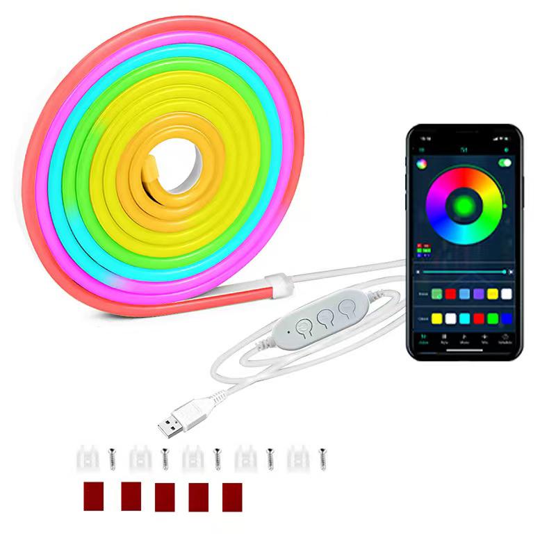Led Neon Rope Lights App/Remote,Flexible IP68 Outdoor RGB Light Waterproof,Music Sync Gaming Strip Lamp for Bedroom Indoor