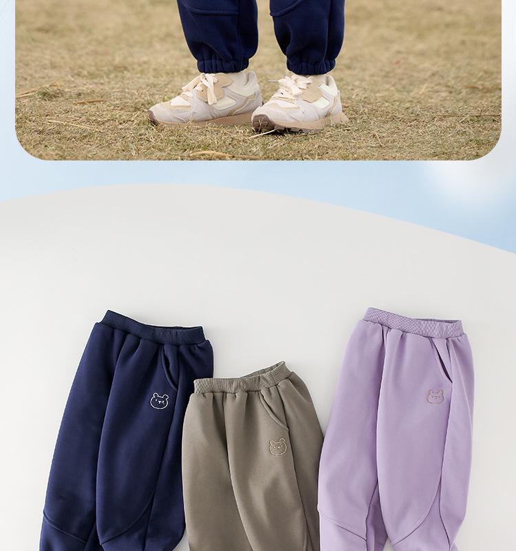 Cotton Hall Kids' Plus Velvet Winter Pants, Autumn/Winter Sports Pants for Boys and Girls