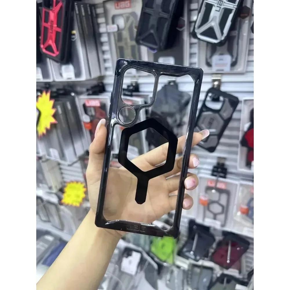 Устойчивый к царапинам прочный чехол UA для Samsung Galaxy S25 Ultra Plus 5G с магнитной защитой военного класса, прозрачный чехол