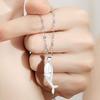 2Pcs Couple Necklace Novelty Delicate Magnetic Whale Affectionate Hug Pendant Clavicle Chain for Anniversary
