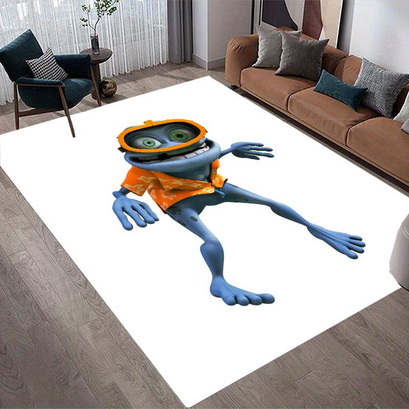 Crazy Frog Home Sofa Decoration for Living Room & Bedroom, Non‑Slip Play Flannel Floor Mat for Game Room
