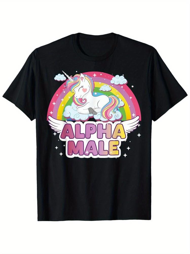 Rainbow Unicorn Alpha Male T-shirt