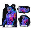 Комплект рюкзака большой вместимости Fortnite Fortress Night Ткань Оксфорд 20-35л Дышащий Водонепроницаемый Мультяшный рисунок Уличный стиль