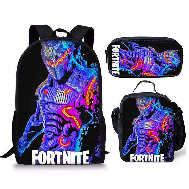 Комплект рюкзака большой вместимости Fortnite Fortress Night Ткань Оксфорд 20-35л Дышащий Водонепроницаемый Мультяшный рисунок Уличный стиль