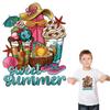 Sweet Summer Patch For Clothing Heat Press Appliqued T-Shirt Diy Clothes Stickers Parches Ropa Sticker Decoration Ice Cream