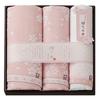 Полотенце Imabari, набор полотенец из ткани Sakura Ori, подарочный набор из 3 банных полотенец x 1 полотенце для лица x 2 полотенца с узором «Цветущая вишня», розовый подарок на день, сделано в Японии (60