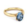 London Blue Topaz Classic Solitaire Ring - 925 Sterling Silver Gold Vermeil