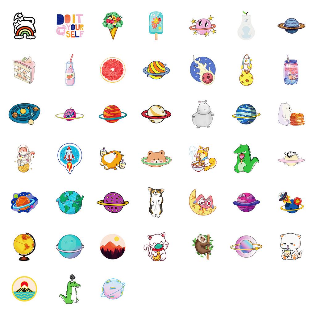 100 Ins Small Size 4Cm Graffiti Stickers Cartoon Hand-Painted Stickers Waterproof Decoration