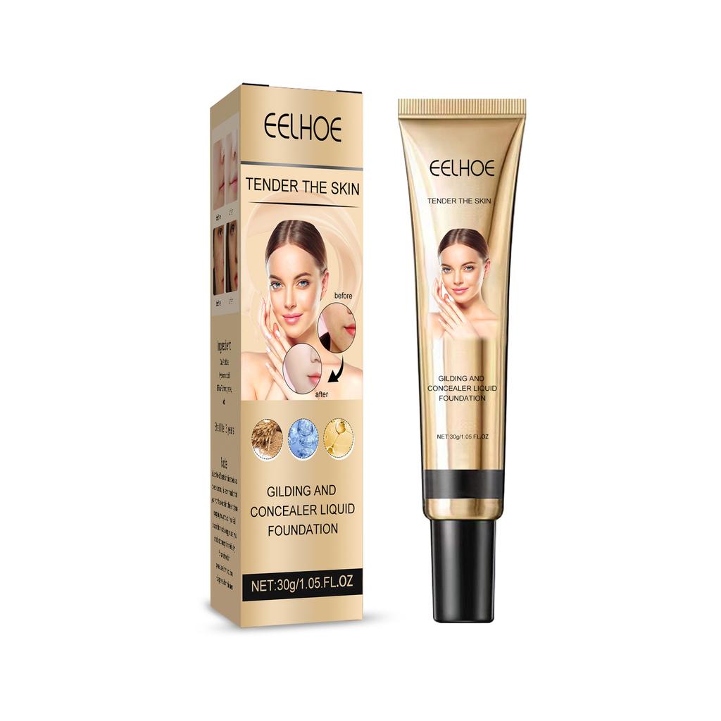 EELHOE Full Skin Concealer Foundation Cream Face Professional Blemish Cover Dark Spot Tattoo Contour Cosmetic Concealer Makeup Liquid 30g