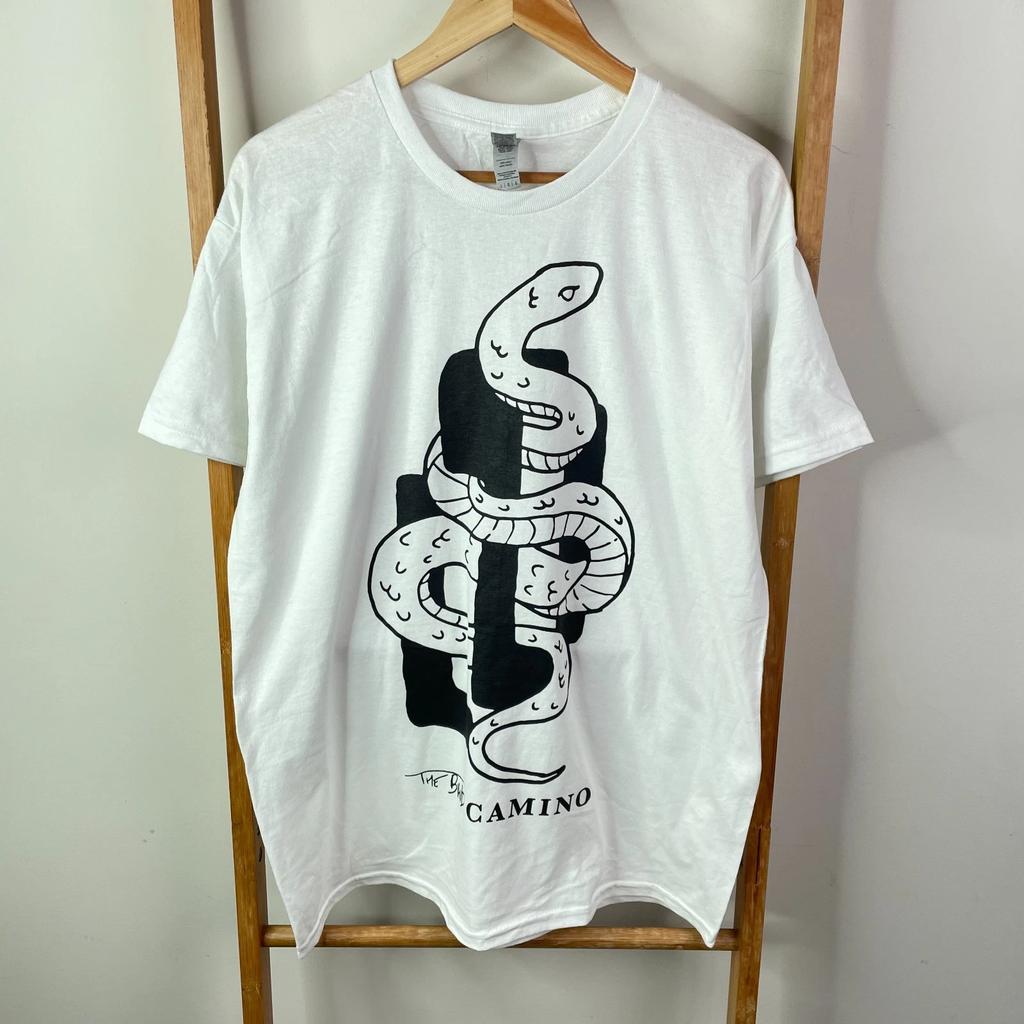 The Band Camino Shirt Mens Large White Graphic Print Short Sleeve Crew Neck