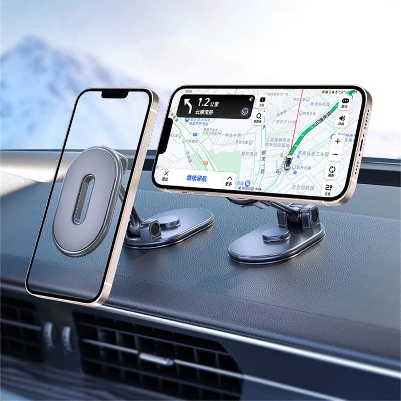 Магнитный автомобильный держатель для телефона из цинкового сплава, складной телескопический, вращающийся под разными углами, плавающий экран, навигация, кронштейн для телефона