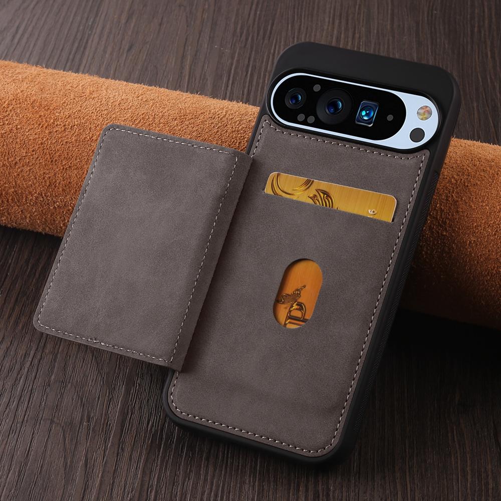 Для Google Pixel 9 8 Pro XL 8A 9A Чехол Ретро PU кожа Слот для карт Ударопрочная Подставка Задняя крышка