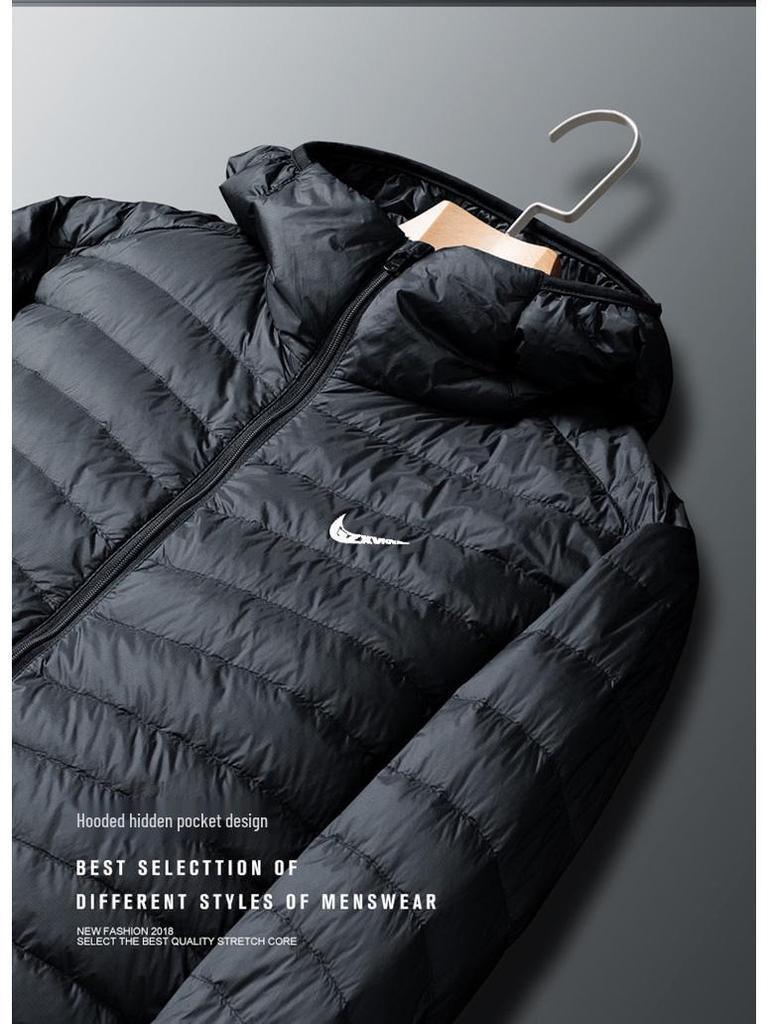 Мужская легкая пуховая куртка большого размера, повседневная и ветрозащитная для осени/зимы