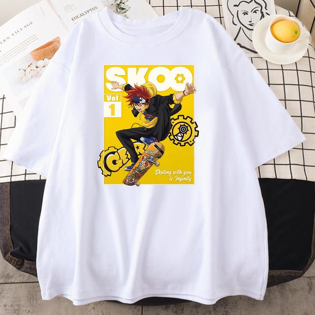 Anime Sk8 Reki Kyan Langa Hasegawa Clothing Women Loose Crewneck T -Shirt Summer Fashion Breathable Casual Loose Unisex T -Shirt