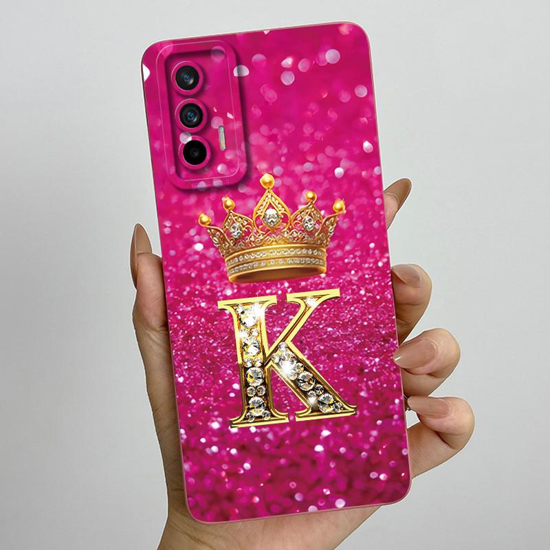 Для Realme GT Neo Flash / Neo 2T / Q3 Pro 5G Модный Чехол для Телефона с Первоначальной Буквой для Пары Мягкий Силикон ТПУ Защитный Чехол для Камеры