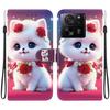 Чехол-книжка из искусственной кожи ручной работы для Xiaomi Redmi K60 Ultra, противоскользящий, противоударный, с ремешком на запястье и дизайном в виде сердца/розы и кошки