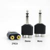 6.35mm 6.5 Mono 1/4 Inch Male To 2 RCA Female Y Splitter 6.35 Stereo Jack 2RCA Female Audio Adapter for Mixer Amplifier Speaker